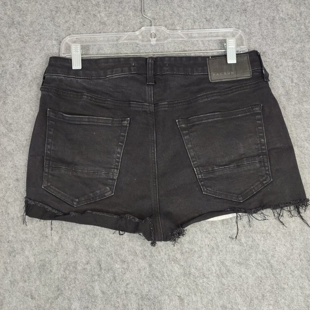 Pacsun Shorts Womens Sz 10 Black Cut-off 2" Inseam Summer Faded High Rise Grunge - Picture 13 of 16